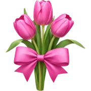 Pink tulips with a bow sticker