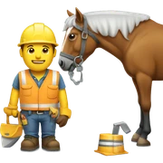 Horse doing construction worker  sticker