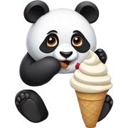Panda eating ice cream sticker