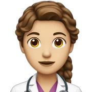 Female brown hair Doctor sticker