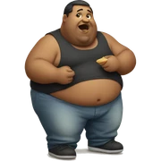 Fat man eating  sticker