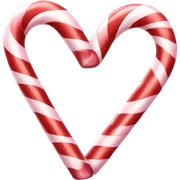 Candy cane heart shaped sticker