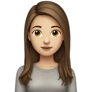 Girl white skin brown hair brown eyes sticker