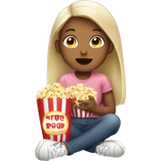 Girl eating popcorn sticker