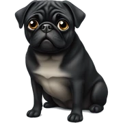 Black pug sticker