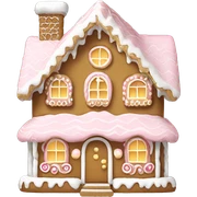 light pink and gold and white gingerbread house sticker