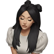 dreamy girl with closed eyes sticker