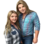 smiling boys with long hair sticker