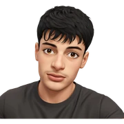realistic portrait of black-haired boy sticker