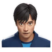 boy with black eyes sticker