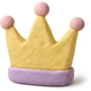 claymation style crown with pastel colors and visible texture sticker