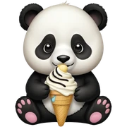 Panda eating ice cream sticker