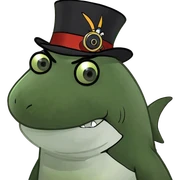 Shark with a top hat sticker