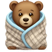 bear cozy in blanket sticker