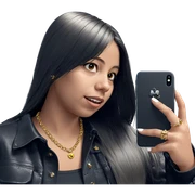 girl with phone and jewelry sticker