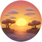 a whimsical sun set sticker
