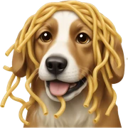 dog with spaghetti  sticker