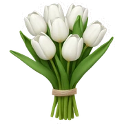 white tulip bouquet  sticker