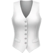 Realistic isolated side view of a white fashion vest blouse. sticker