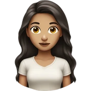 Girl with long dark brown hair and amber eyes sticker