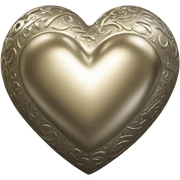 Metallic heart sticker