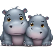 Two cuddling hippos sticker