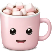 Light Pink mug of hot chocolate with marshmallows  sticker