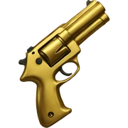 A gold gun  sticker
