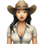 hot cowgirl asian sticker