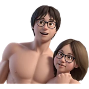 nude boy with glasses meme sticker
