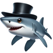 Shark with a top hat sticker