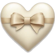 white heart with beige bow sticker