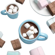 Pastel blue mug with hot chocolate and marshmallows  sticker