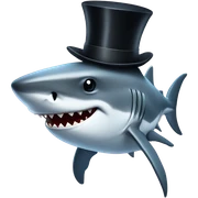 Shark with a top hat sticker