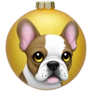 French bulldog Christmas ornament sticker
