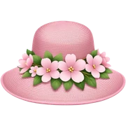 Wide wing spring hat with light pink flowers sticker