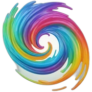 rainbow swirl glossy abstract sticker