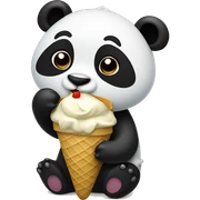 Panda eating ice cream sticker