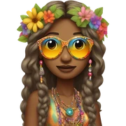 Hippie woman sticker