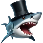 Shark with a top hat sticker