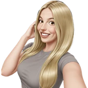 smiling blonde girl with long hair sticker