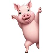 A pig climbing sticker