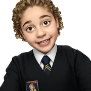 smiling boy in school uniform sticker