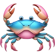 Blue crab with pink bow sticker