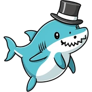 Shark with a top hat sticker