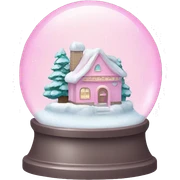 Pastel pink snow globe sticker