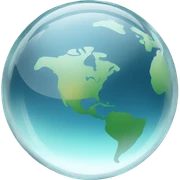 a transparent glass earth sticker