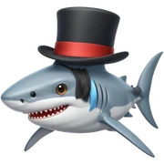 Shark with a top hat sticker