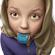 blonde girl with zipper detail sticker