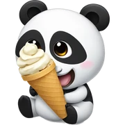 Panda eating ice cream sticker